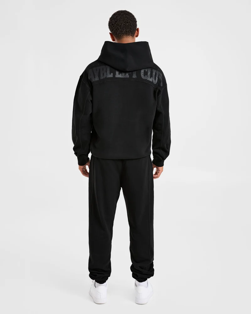 Lift Club Distressed Hoodie - Noir/Charcoal
