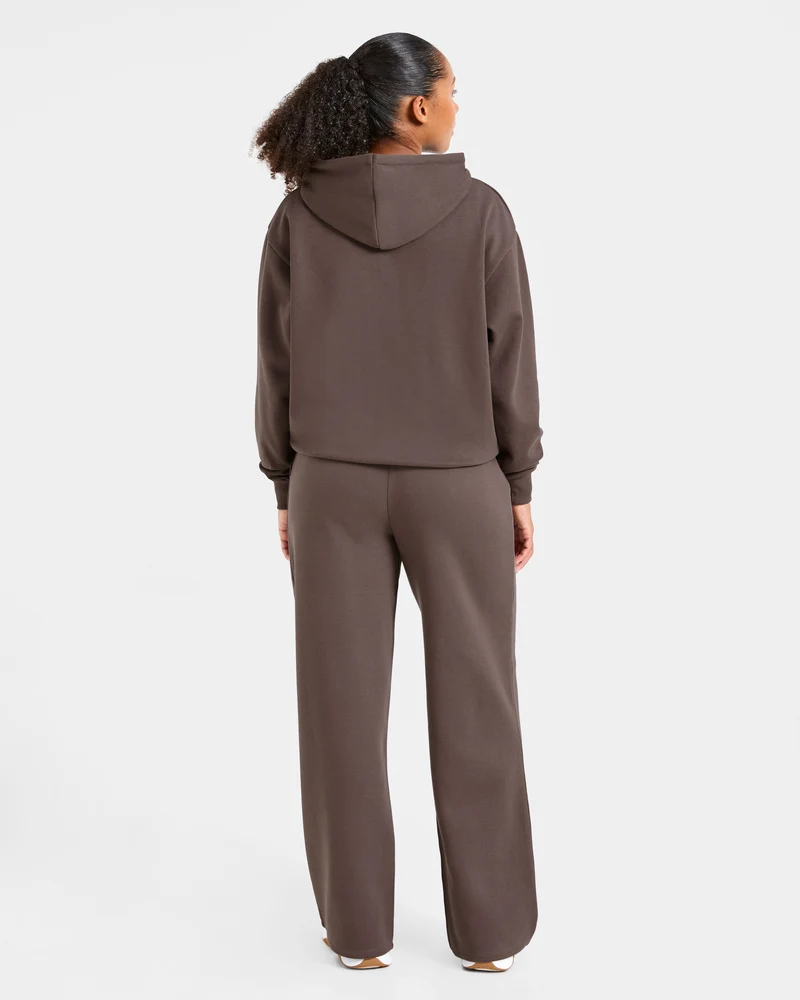Lifestyle Oversized Zip Up Hoodie - Umber Marron