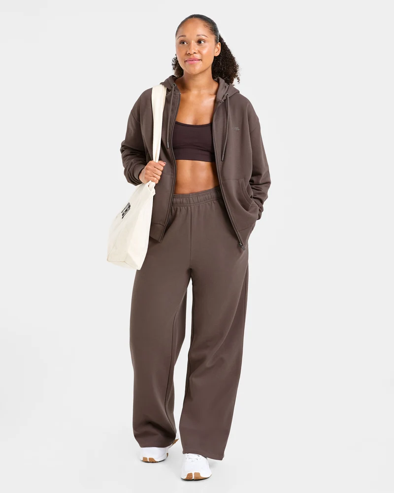 Lifestyle Oversized Zip Up Hoodie - Umber Marron