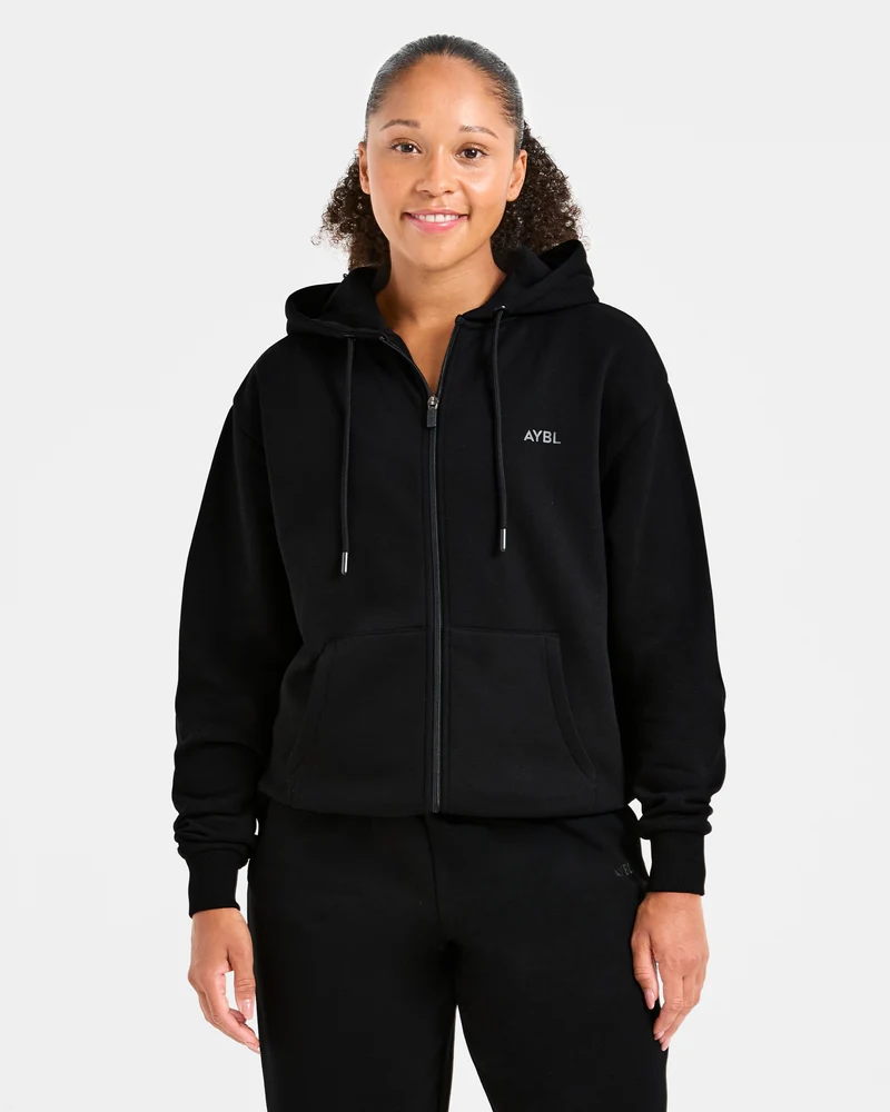 Lifestyle Oversized Zip Up Hoodie - Noir