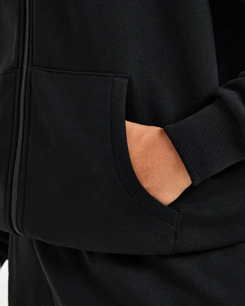Lifestyle Oversized Zip Up Hoodie - Noir