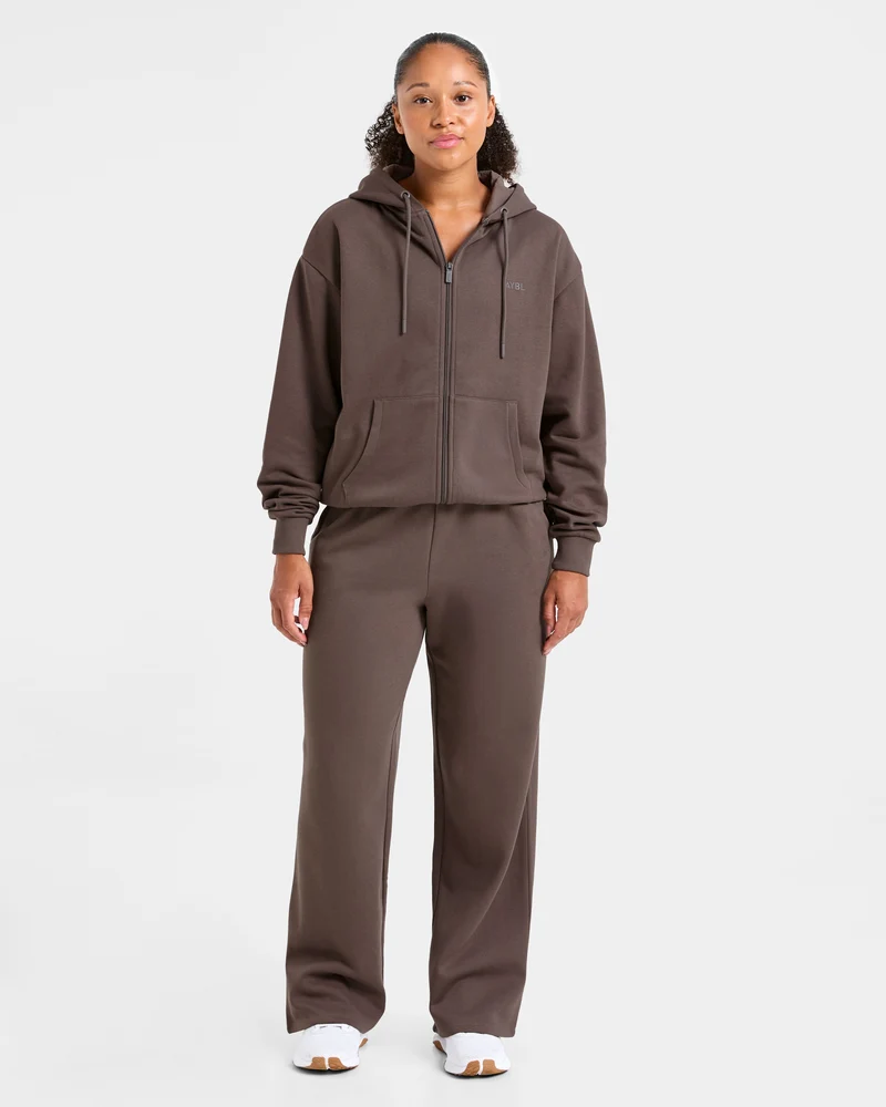 Lifestyle Oversized Straight Leg Joggers - Umber Marron