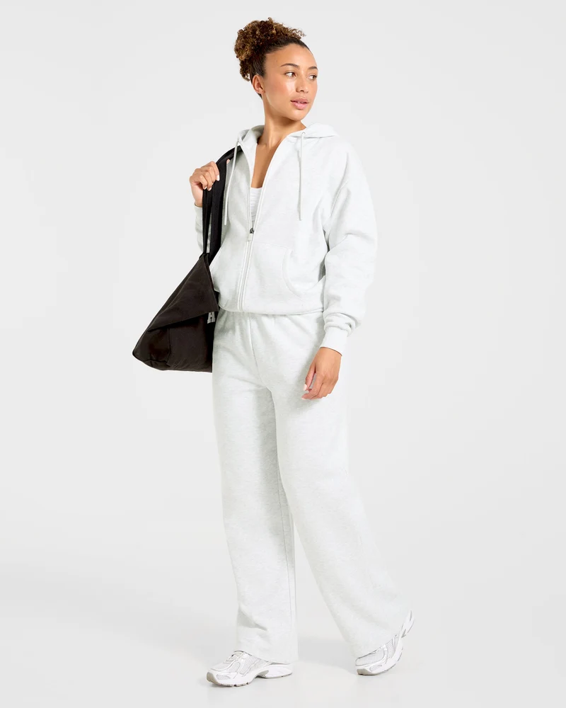 Lifestyle Oversized Straight Leg Joggers - Heather Gris