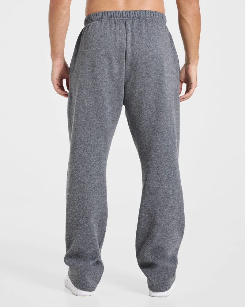 Essential Oversized Straight Leg Joggers - Charcoal Marl