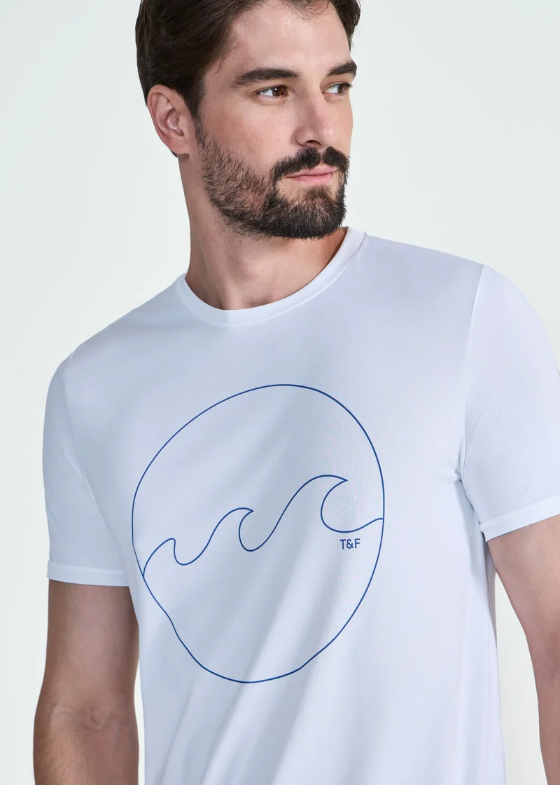 T-shirt Homem Manga Curta Ondulação