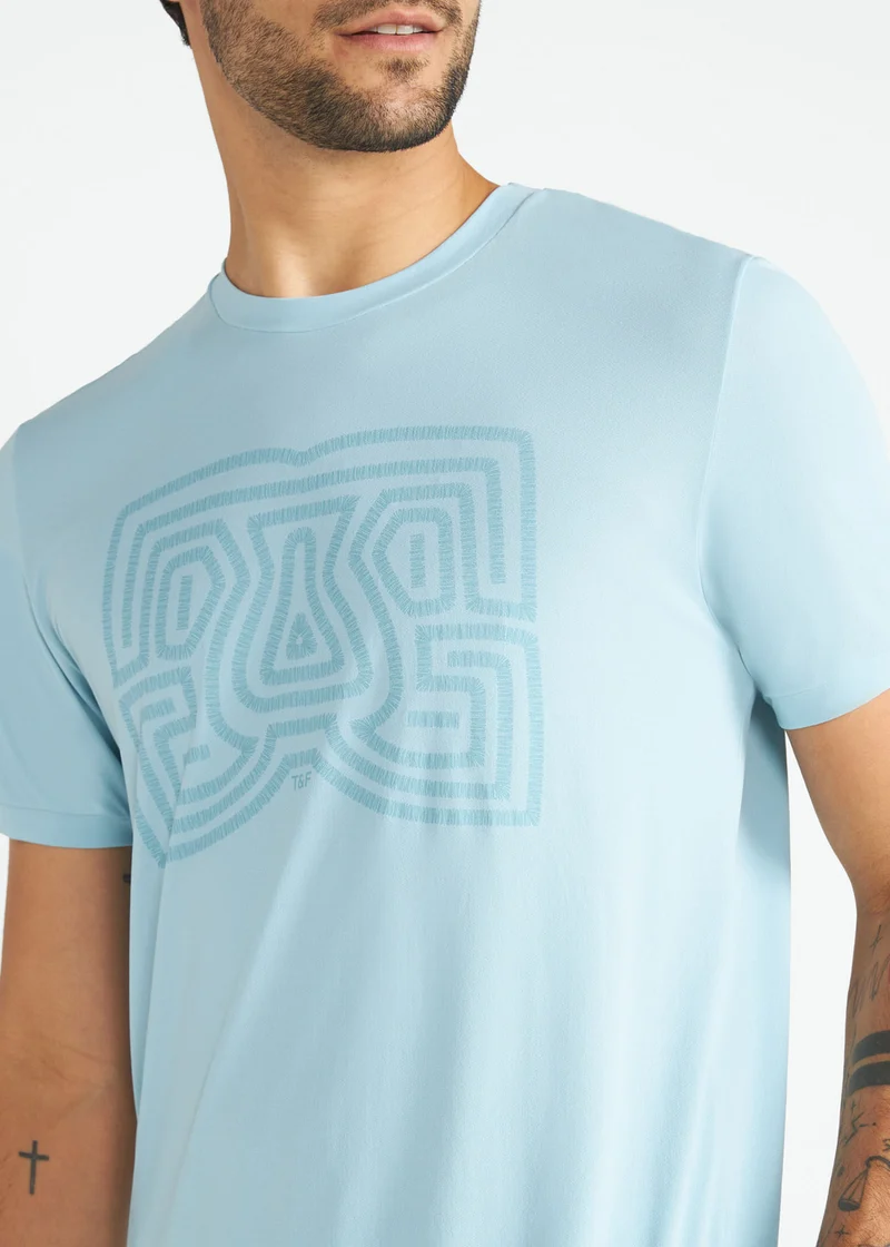 T-Shirt Homem Manga Curta Thermodry Bordado