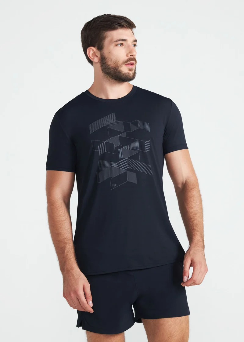 T-Shirt Homem Manga Curta Thermodry Blocos
