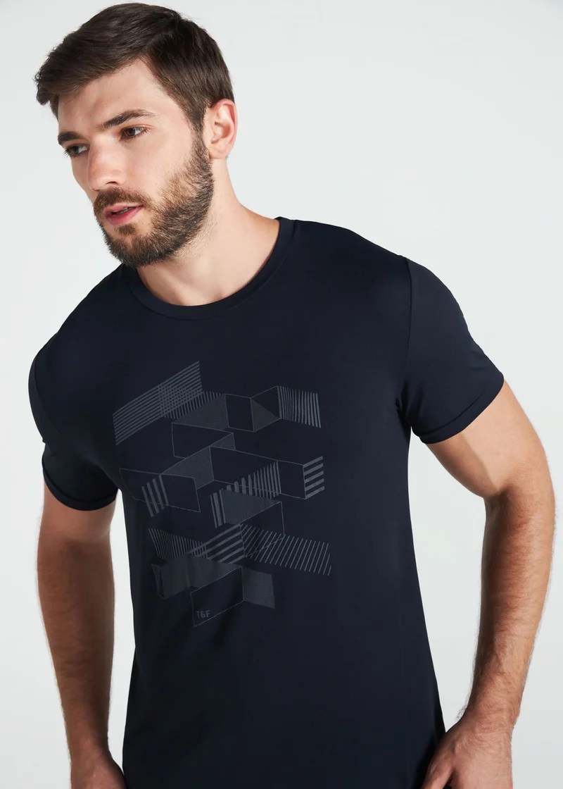 T-Shirt Homem Manga Curta Thermodry Blocos