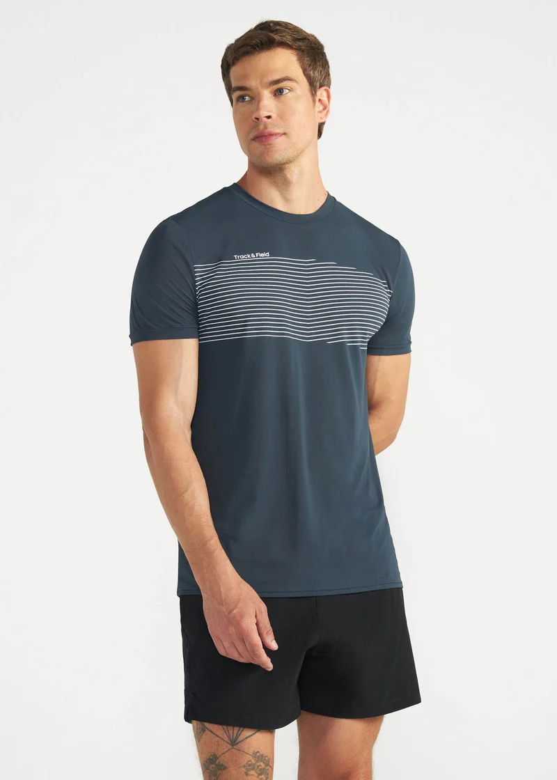 T-Shirt Homem Manga Curta Thermodry Linhas