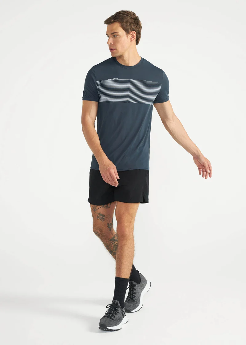 T-Shirt Homem Manga Curta Thermodry Linhas