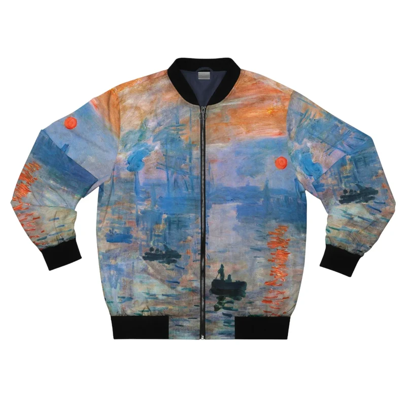 Impression Sunrise by Claude Monet Art Bomber Jacket