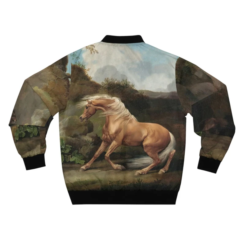 Horse Frightened by a Lion George Stubbs Art Bomber Jacket