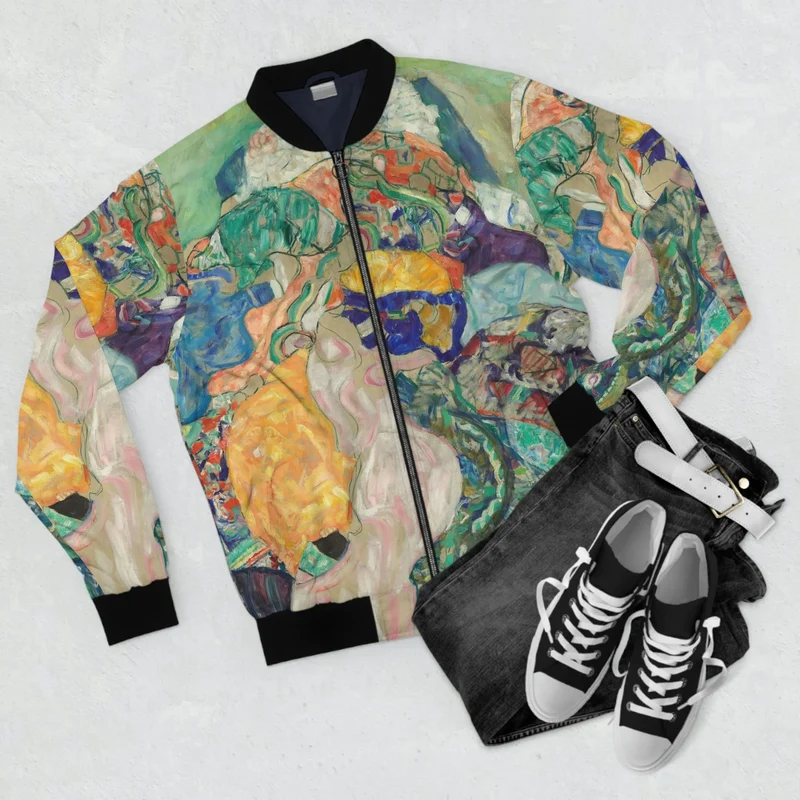 Baby 1917 by Gustav Klimt Art Bomber Jacket