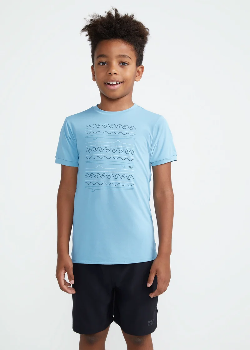 T-Shirt Infantil Homem Manga Curta Thermodry Praia