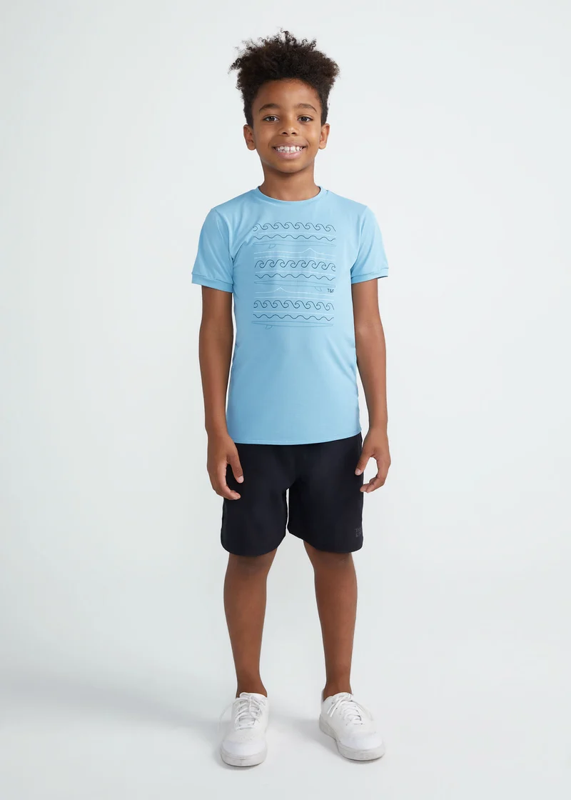T-Shirt Infantil Homem Manga Curta Thermodry Praia