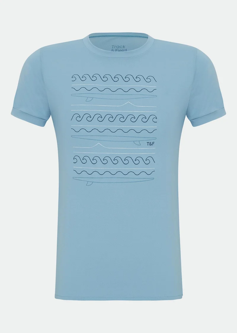 T-Shirt Infantil Homem Manga Curta Thermodry Praia