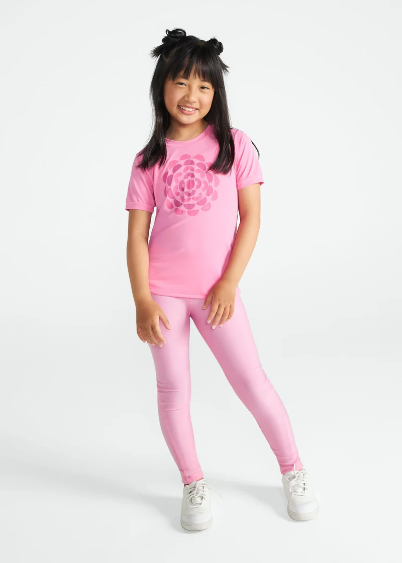T-Shirt Infantil Menina Manga Curta Thermodry Flor