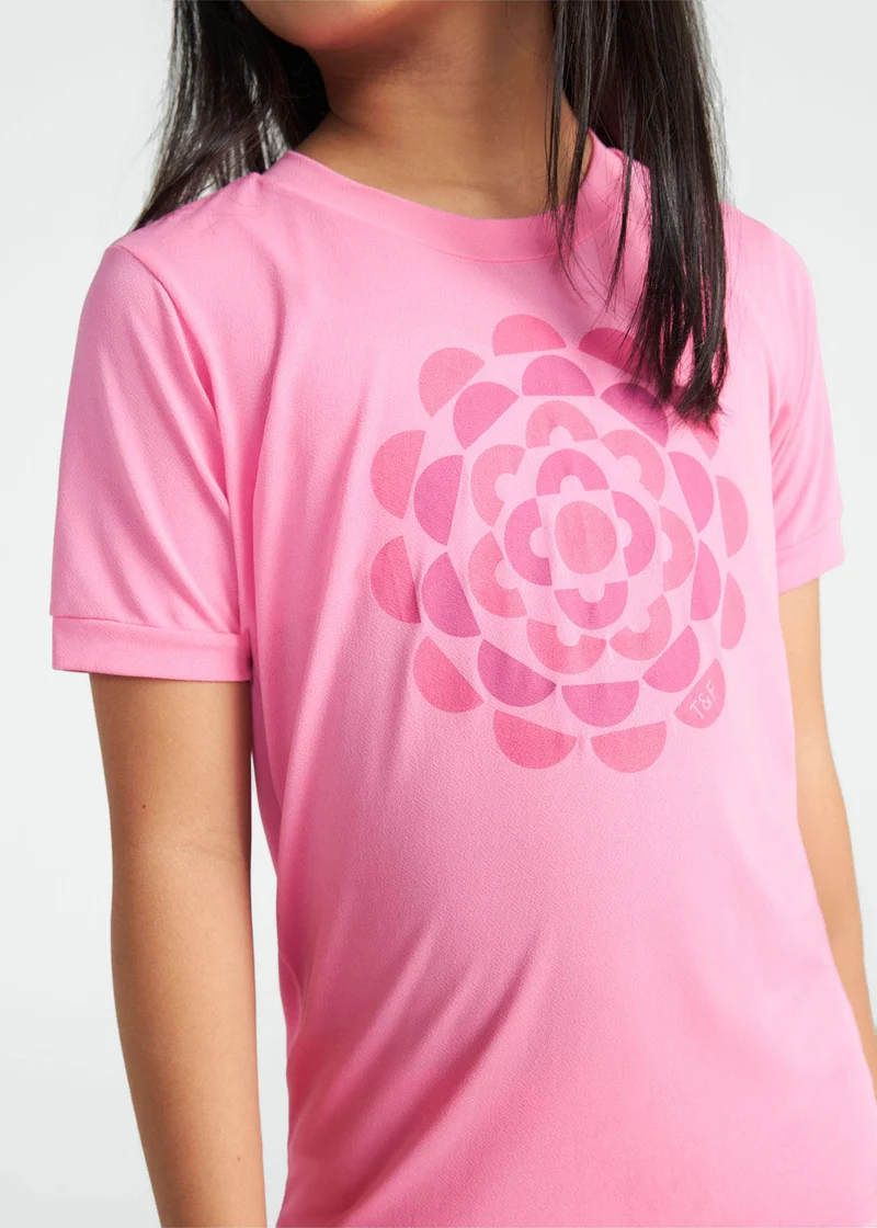 T-Shirt Infantil Menina Manga Curta Thermodry Flor