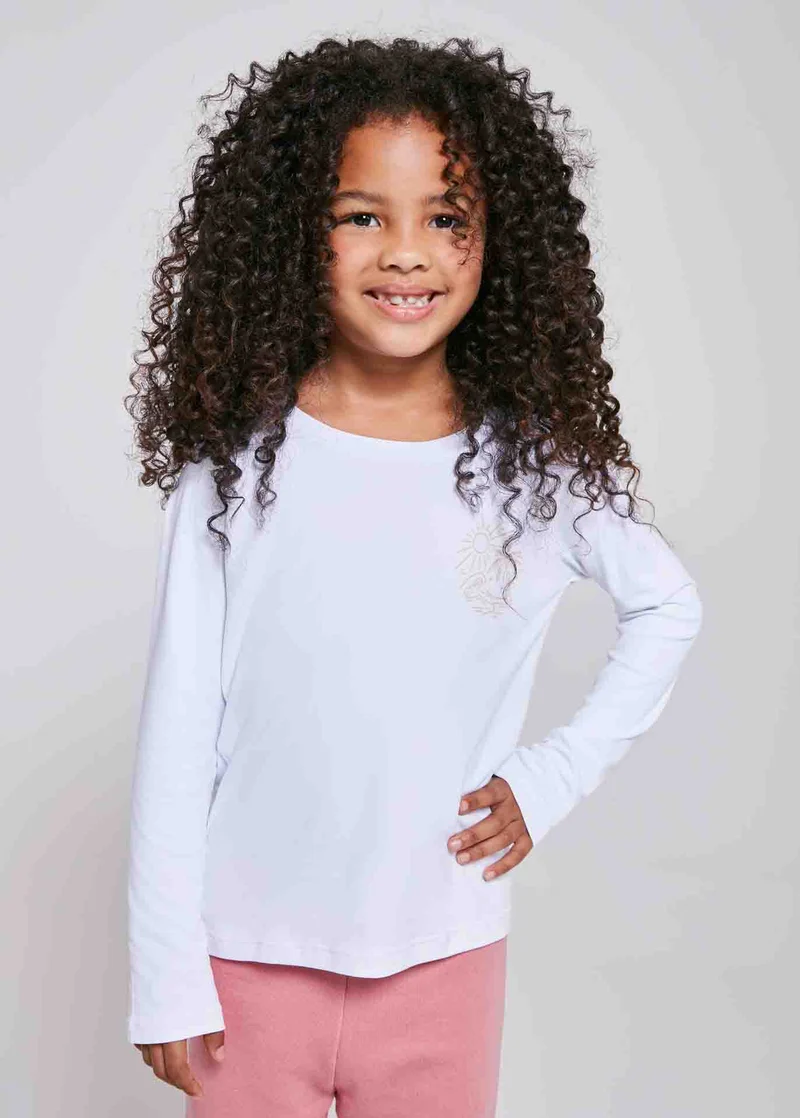 T-shirt Infantil Mulher Manga Longa Verão