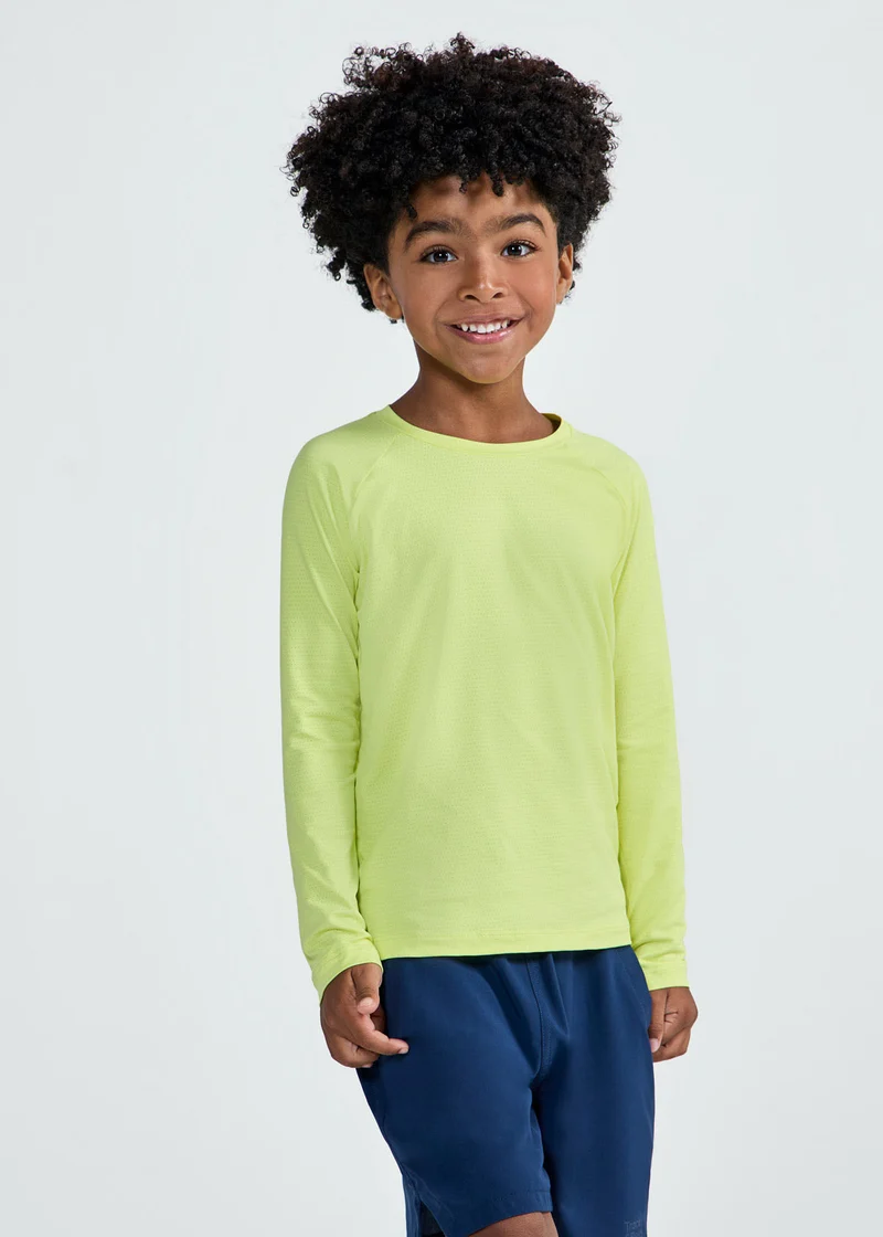 T-shirt Infantil Unissex Manga Longa Uv Mesh