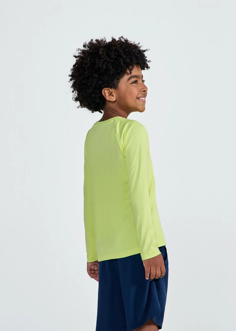 T-shirt Infantil Unissex Manga Longa Uv Mesh