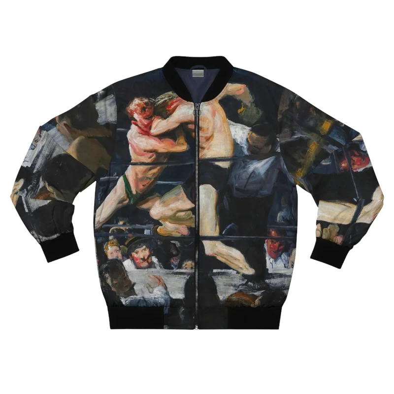 Stag at Sharkey's George Bellows Art Bomber Jacket