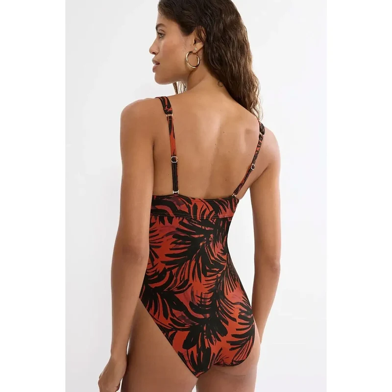 Maillot de bain une pièce Summer Palm élégant femmes soutien recyclé ajustable