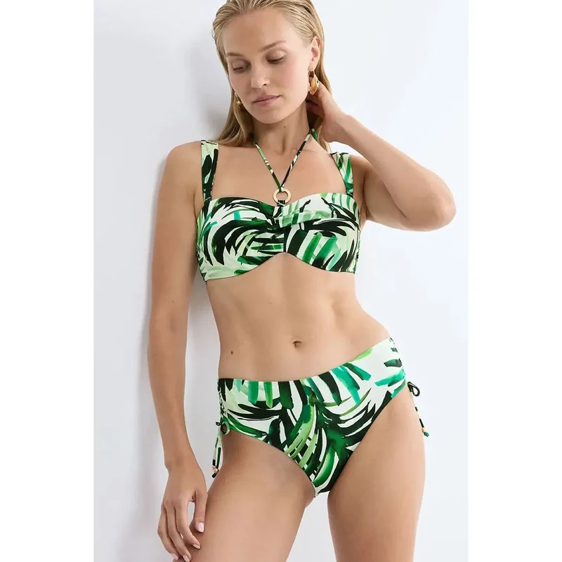 Bas Bikini Élegant Confort Ajustable Été Tissu Recyclé Summer Palm