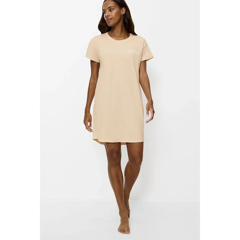 Chemise de nuit femme manches courtes coton léger élégance moderne confort nuit