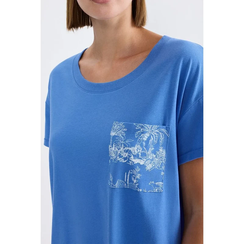 Chemise de nuit femme moderne décontractée coton doux côtelé NIGHTDRESSES 10225066-005J