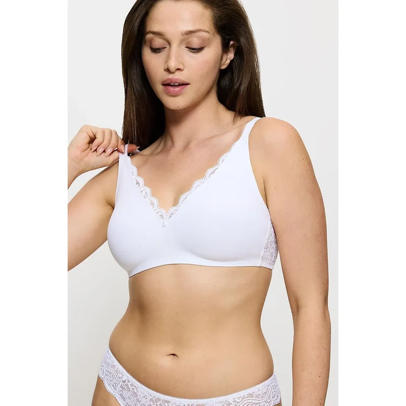 Soutien-gorge minimiseur élégant confort fibre LYCRA bretelles jacquard dentelle