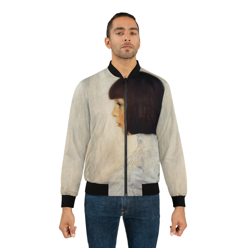 Portrait of Helene Klimt by Gustav Klimt Art Bomber Jacket