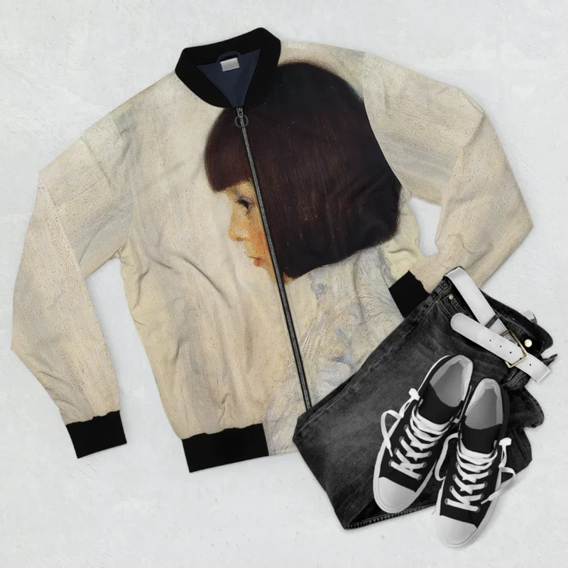 Portrait of Helene Klimt by Gustav Klimt Art Bomber Jacket