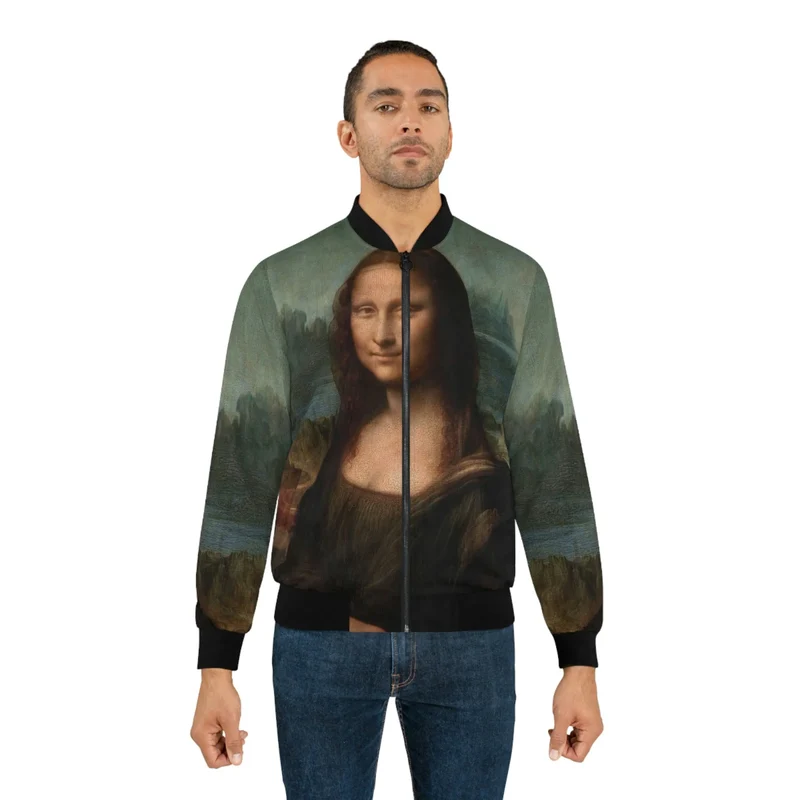 The Mona Lisa by Leonardo da Vinci Art Bomber Jacket