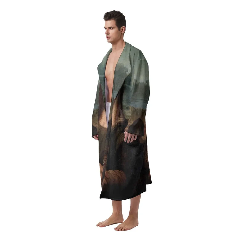 The Mona Lisa by Leonardo da Vinci Art Fleece Robe