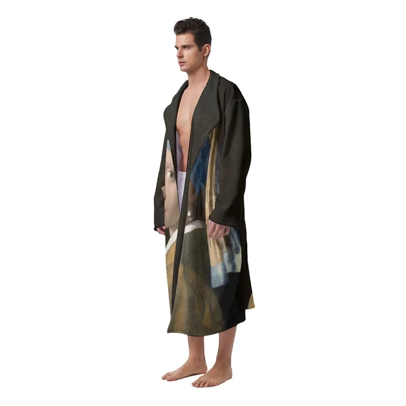 Girl with a Pearl Earring Johannes Vermeer Art Fleece Robe