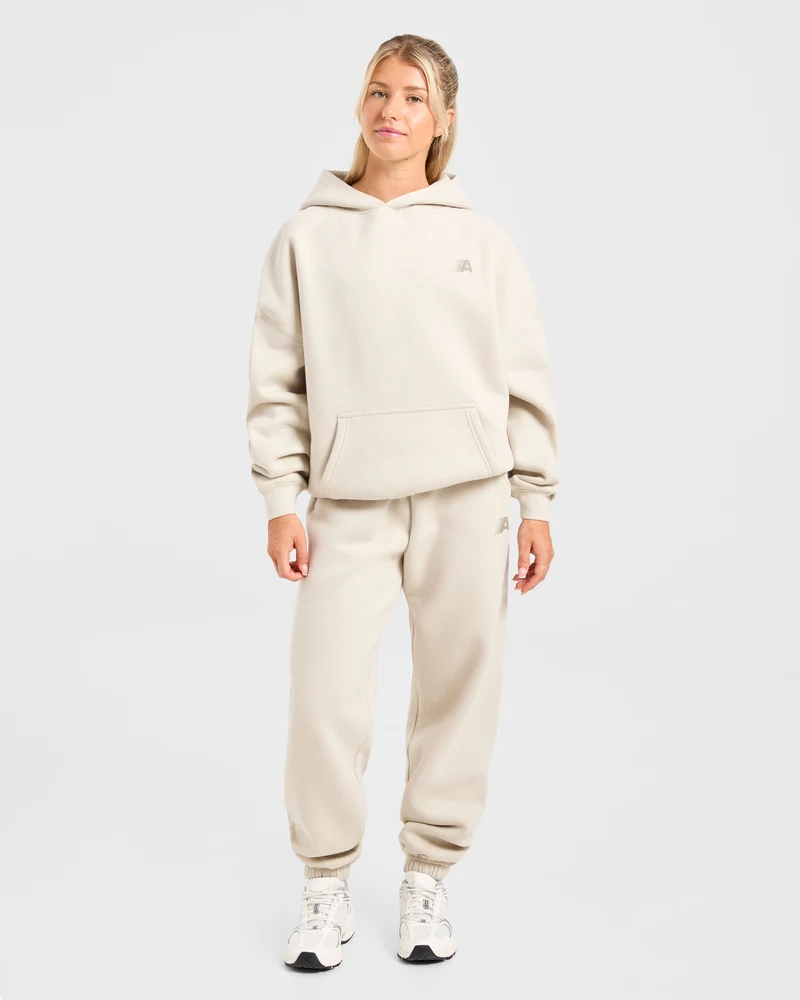 Retro Athletics Oversized Joggers - Sand