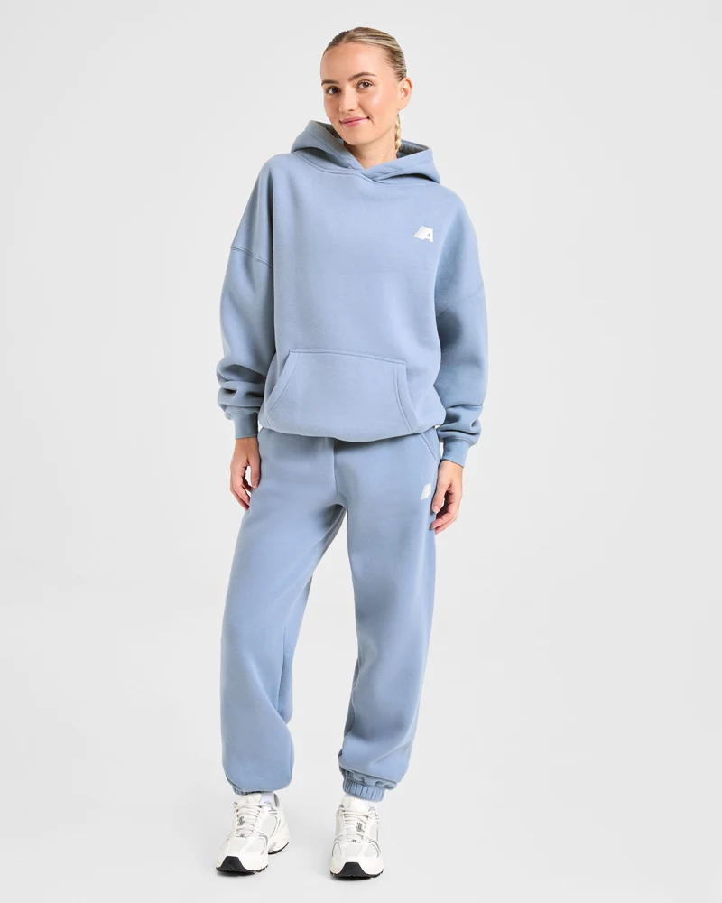 Retro Athletics Oversized Joggers - Vintage Bleu