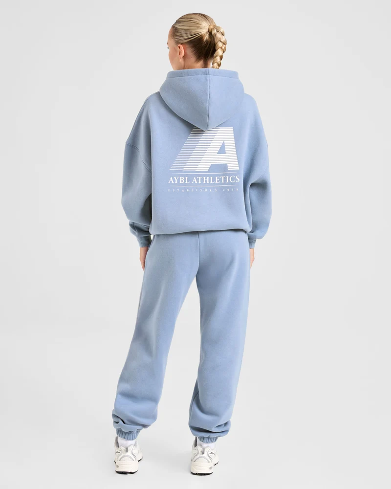 Retro Athletics Oversized Joggers - Vintage Bleu