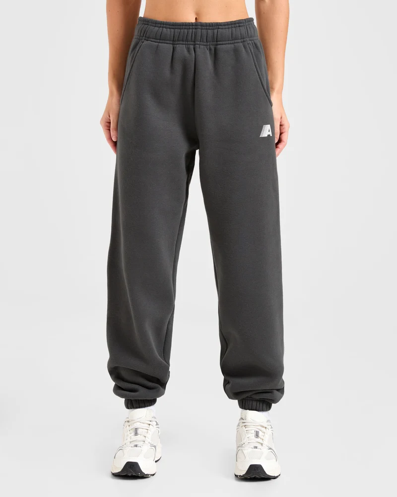 Retro Athletics Oversized Joggers - Charcoal