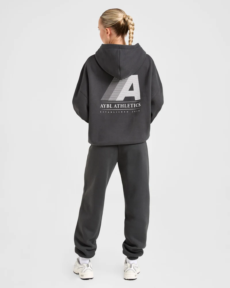 Retro Athletics Oversized Joggers - Charcoal