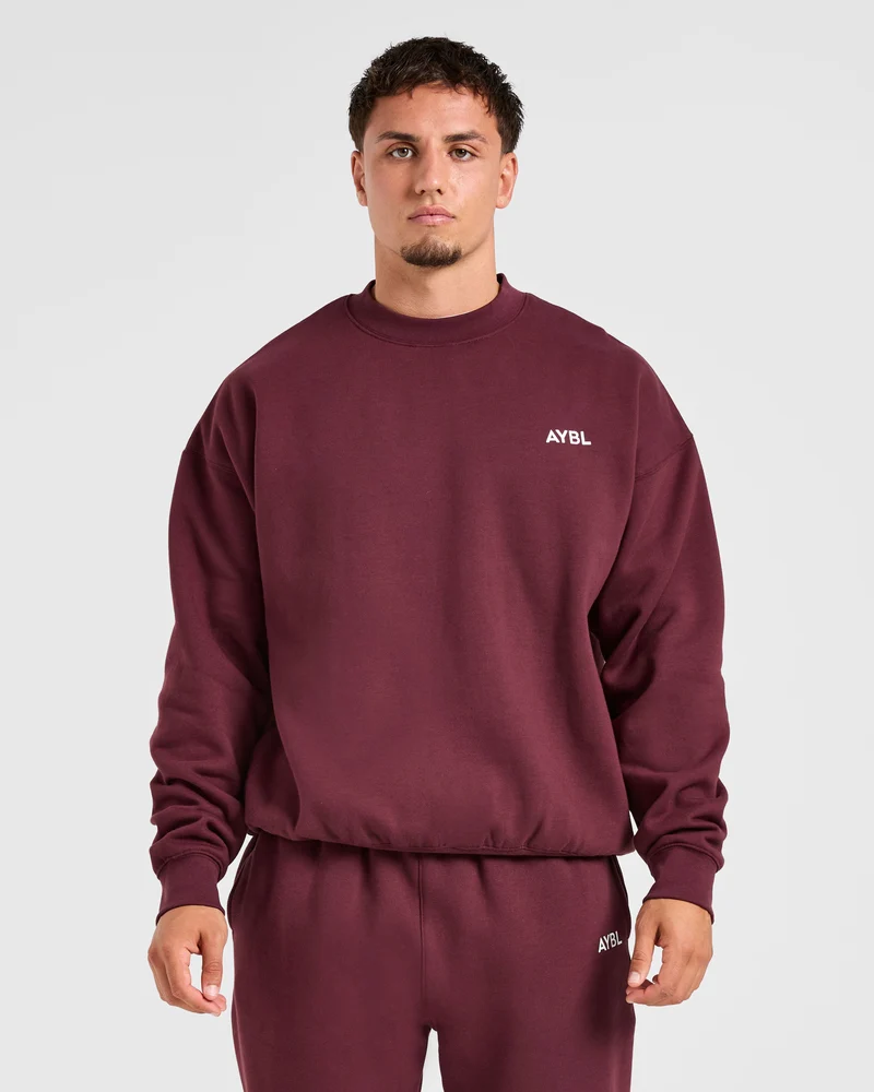 Essential Oversized Sweater - Burgundy Rouge