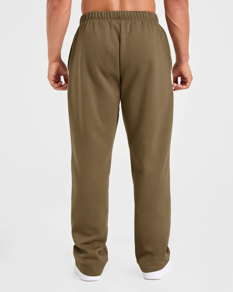 Essential Oversized Straight Leg Joggers- Olive Vert
