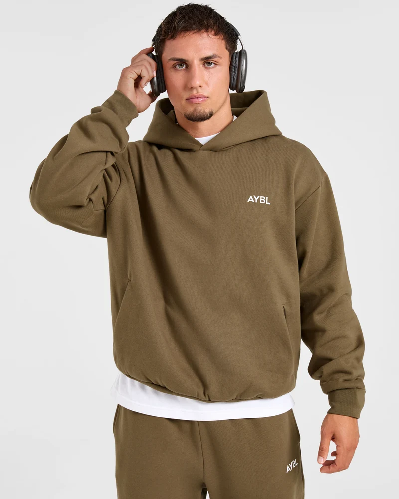 Essential Oversized Hoodie - Olive Vert