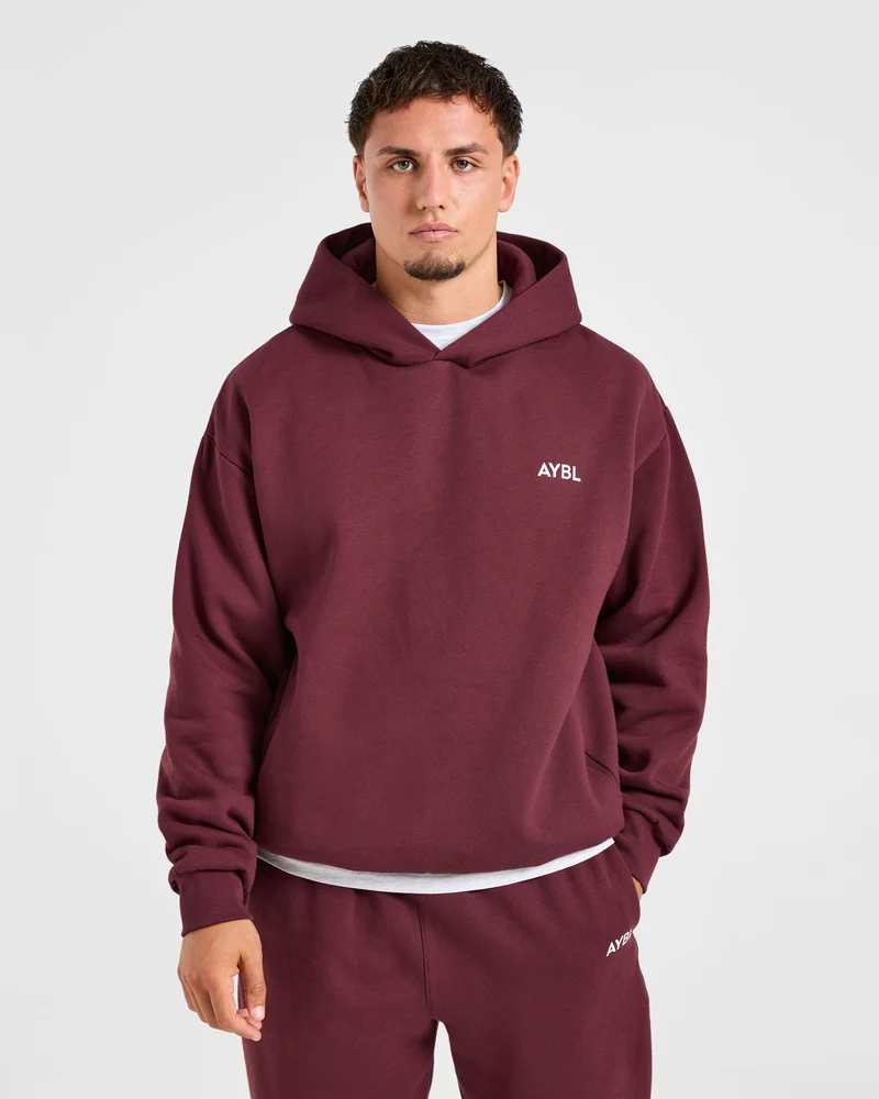 Essential Oversized Hoodie - Burgundy Rouge