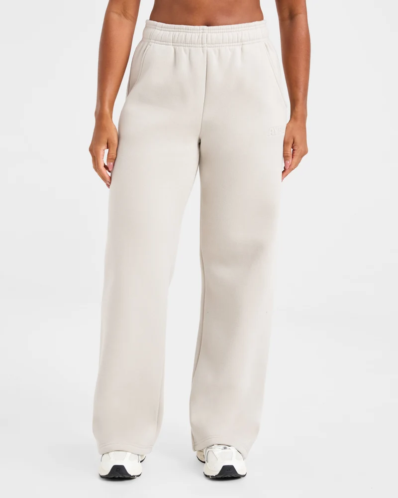 Classic Plush Oversized Straight Leg Joggers - Sand
