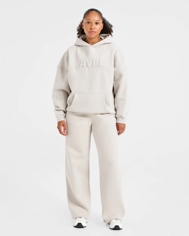 Classic Plush Oversized Straight Leg Joggers - Sand