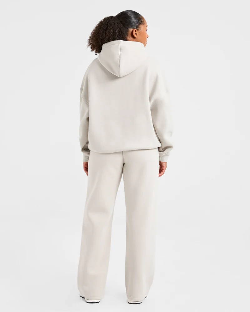 Classic Plush Oversized Straight Leg Joggers - Sand