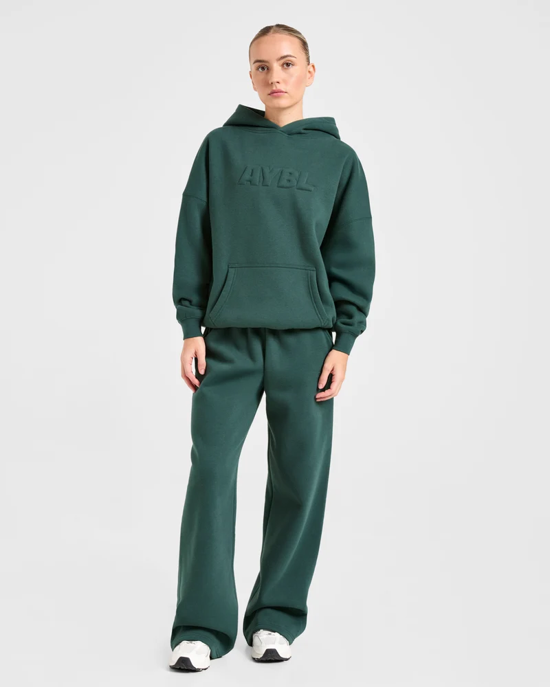Classic Plush Oversized Hoodie - Pine Vert