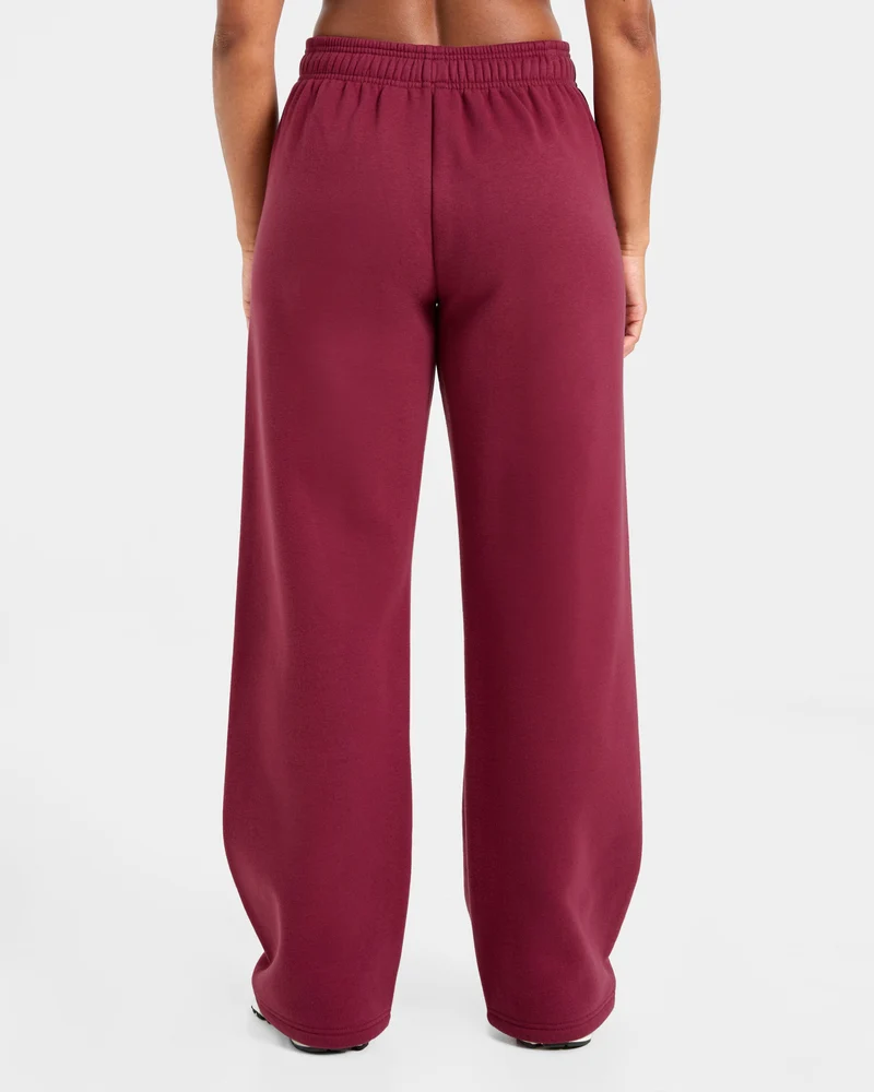 Classic Plush Oversized Straight Leg Joggers - Muted Raspberry